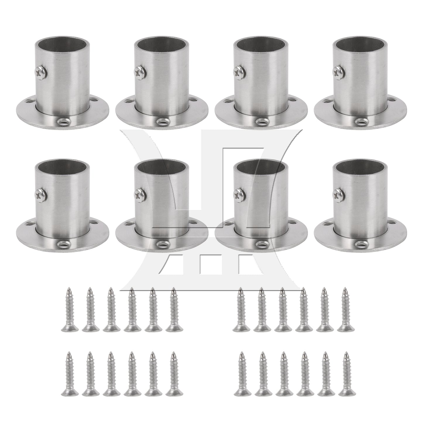 BQLZR  Silver Stainless Steel Closet Rod Flange Socket Holder For 25mm Pipe