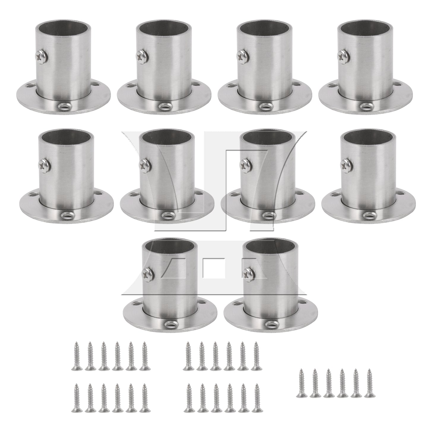 BQLZR  Silver Stainless Steel Closet Rod Flange Socket Holder For 25mm Pipe