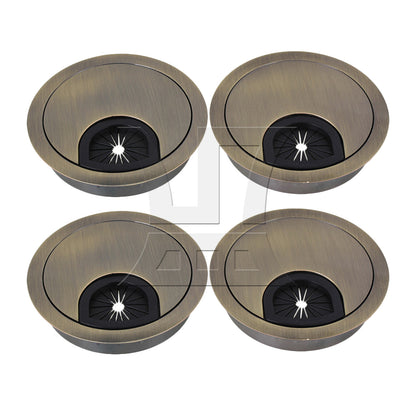 BQLZR Zinc Alloy Desk Wire Grommet Cable Hole Roubd Cover 60mm Hole Dia Silver