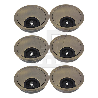 BQLZR Zinc Alloy Desk Wire Grommet Cable Hole Roubd Cover 60mm Hole Dia Silver