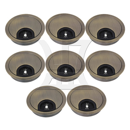 BQLZR Zinc Alloy Desk Wire Grommet Cable Hole Roubd Cover 60mm Hole Dia Silver