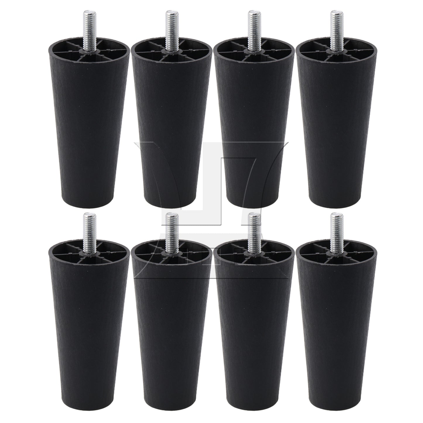 BQLZR Round Tapered Black Plastic Furniture Legs for Sofa 120x 60 x 38mm