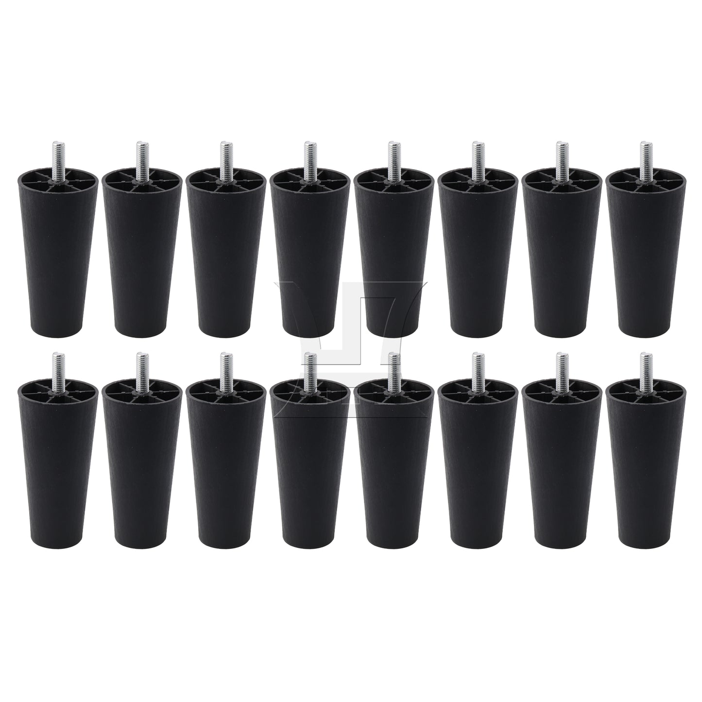 BQLZR Round Tapered Black Plastic Furniture Legs for Sofa 120x 60 x 38mm