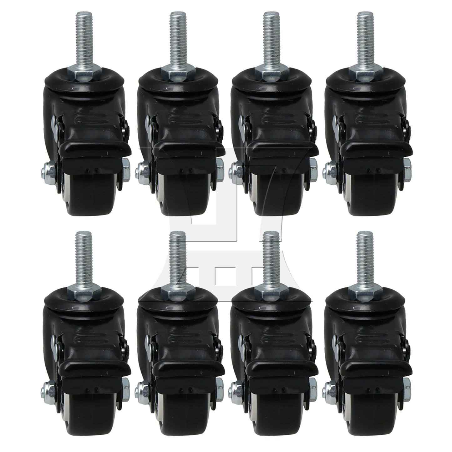 BQLZR 1.5" Plate Swivel Caster Wheels Brake M8 Thread Stem for Rack Shelf