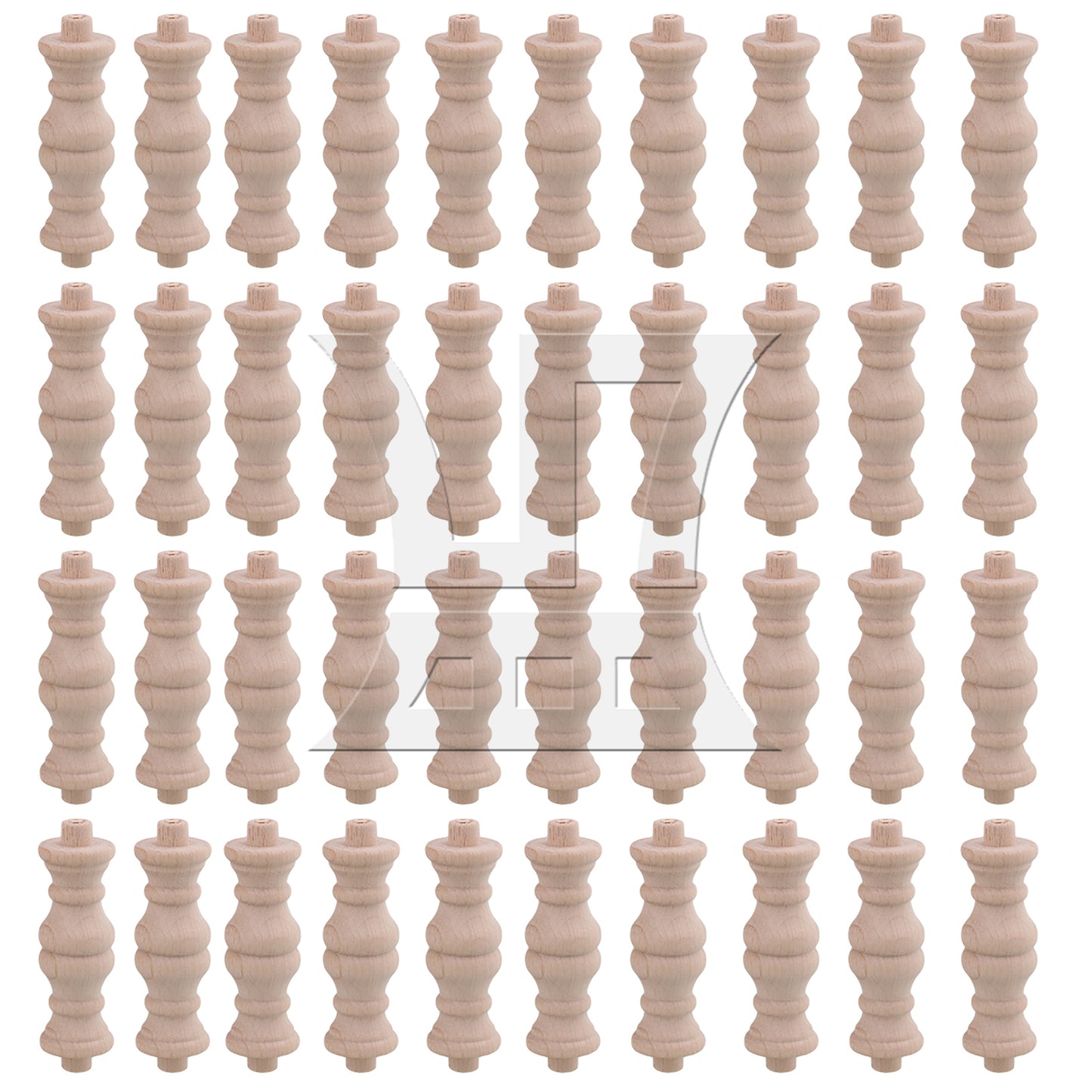 BQLZR  Beech Unfinished Wood Craft Spindles Wooden Baluster 60x18mm