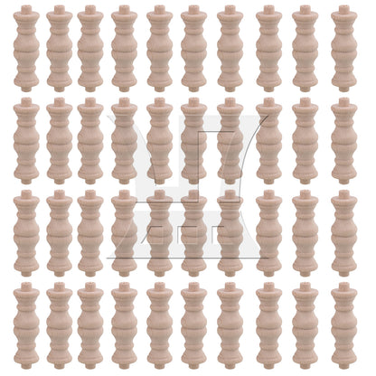 BQLZR  Beech Unfinished Wood Craft Spindles Wooden Baluster 60x18mm