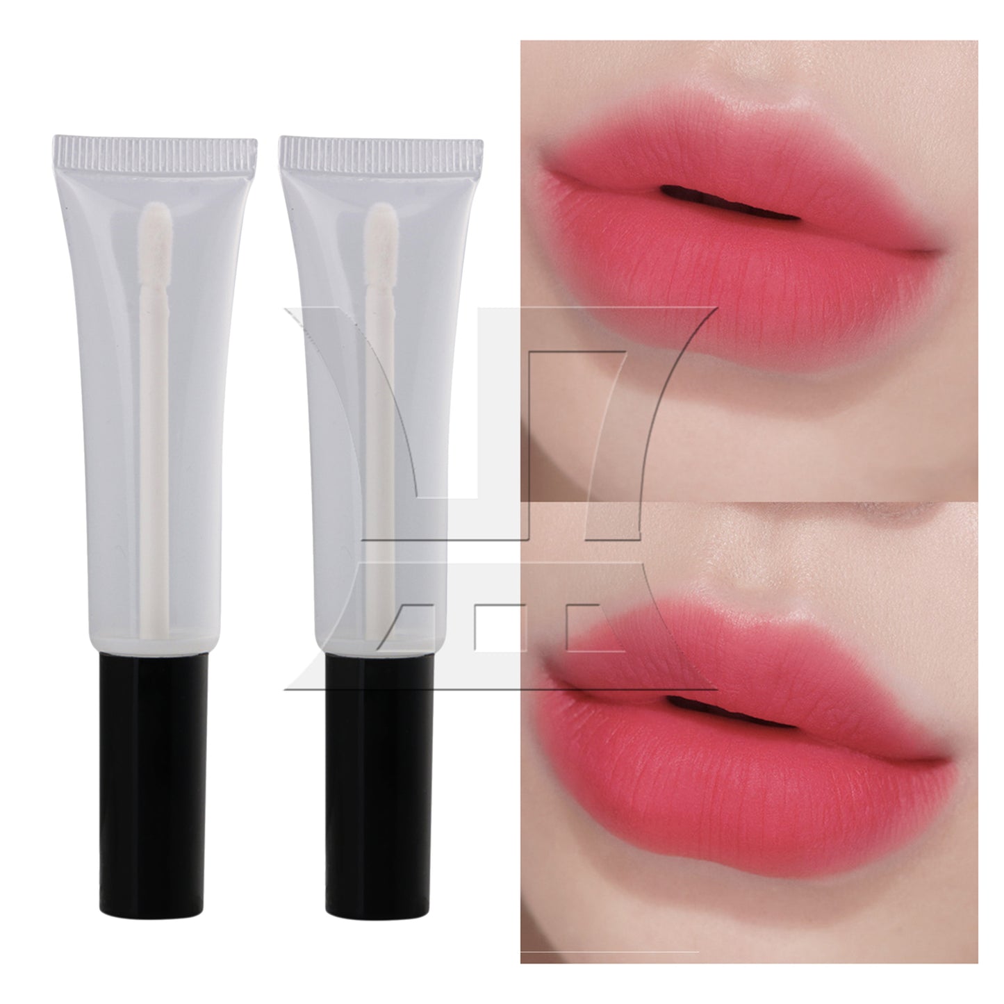 BQLZR Transparent Plastic 15ml Empty Lip Gloss Balm Soft Tube Black Cap