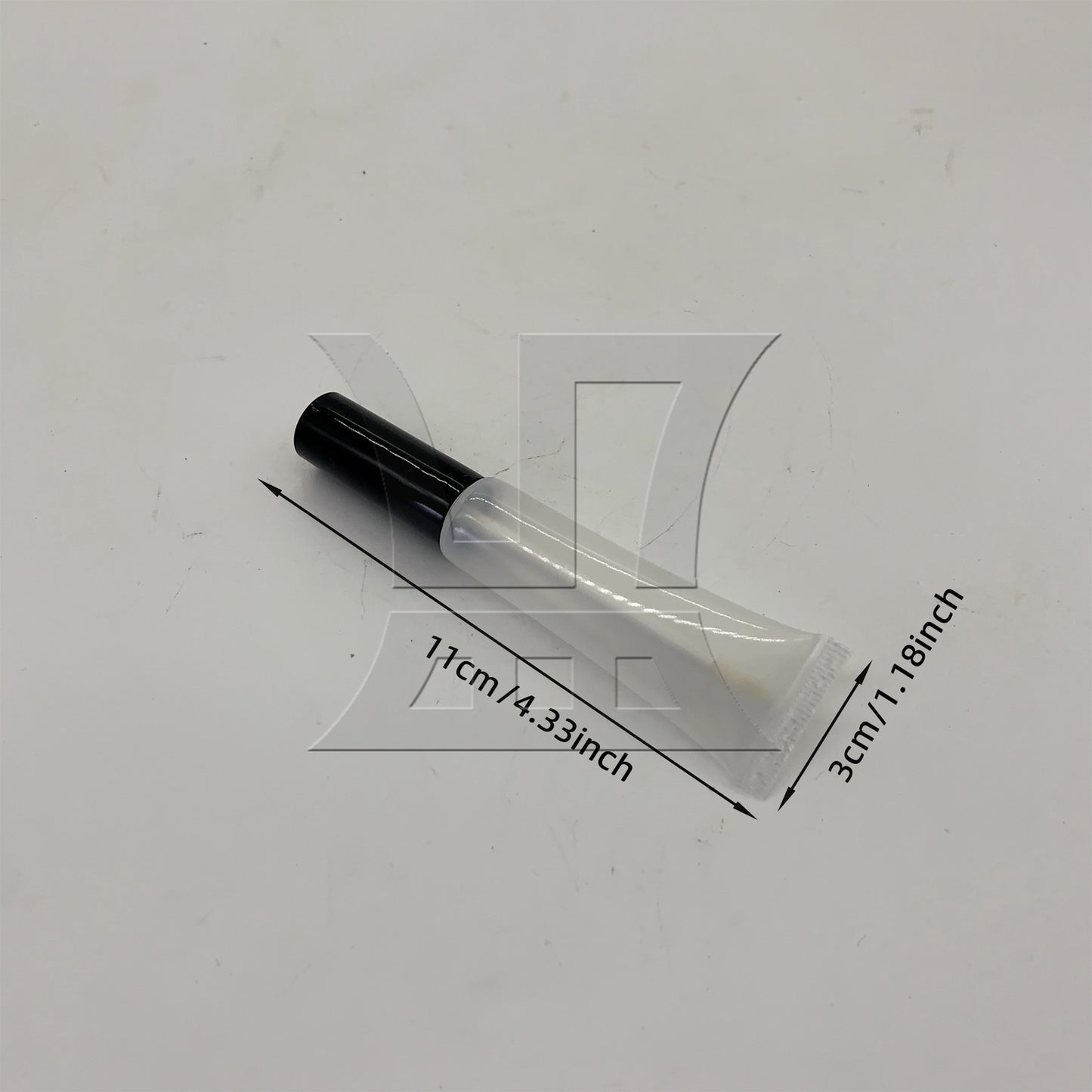 BQLZR Transparent Plastic 15ml Empty Lip Gloss Balm Soft Tube Black Cap