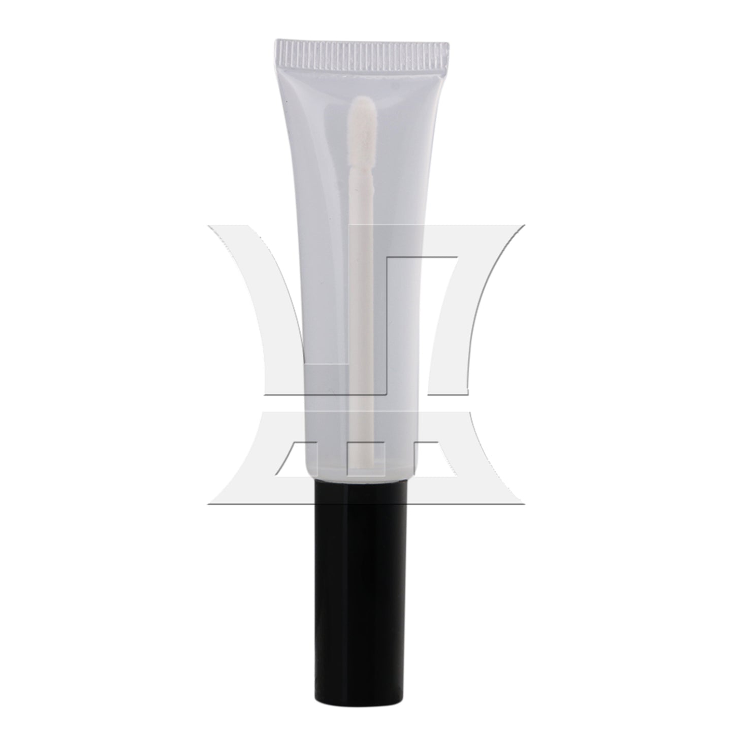 BQLZR Transparent Plastic 15ml Empty Lip Gloss Balm Soft Tube Black Cap