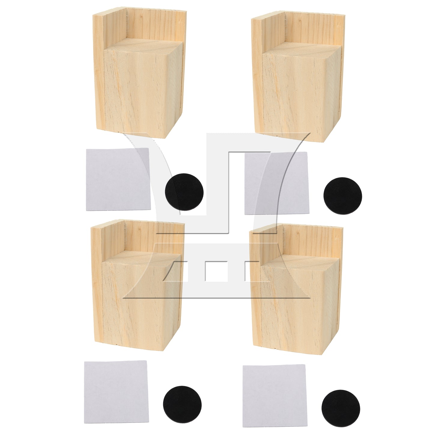 BQLZR 6x6CM Slot L-shaped Wood Furniture Lifter Bed Sofa Table Riser Add 5cm BQLZR