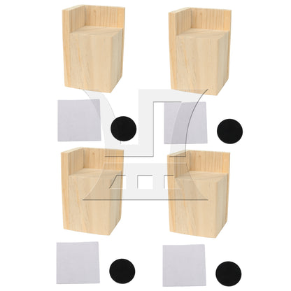 BQLZR 6x6CM Slot L-shaped Wood Furniture Lifter Bed Sofa Table Riser Add 5cm BQLZR
