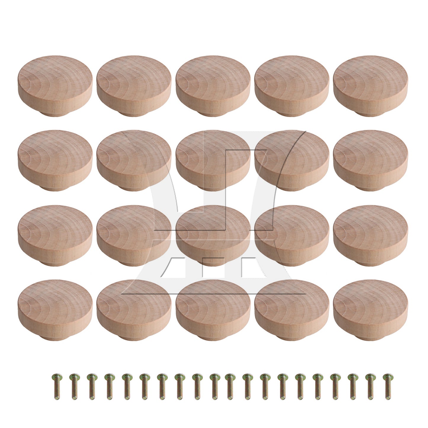 BQLZR 50x25mm Wood Color Wood Pull Knobs for Drawer and Cabinet