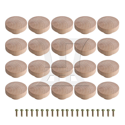 BQLZR 50x25mm Wood Color Wood Pull Knobs for Drawer and Cabinet