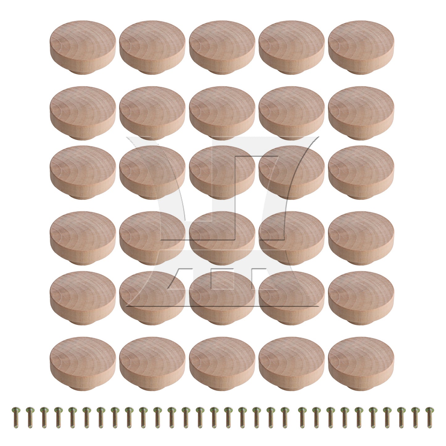 BQLZR 50x25mm Wood Color Wood Pull Knobs for Drawer and Cabinet