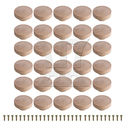 BQLZR 50x25mm Wood Color Wood Pull Knobs for Drawer and Cabinet