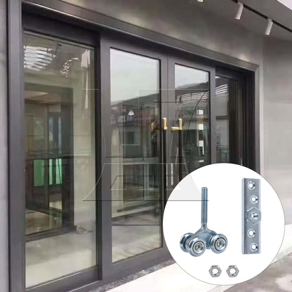 BQLZR  Sliding Roller Hanging Door Rail Trolley Double Wheel H4-3 Silver
