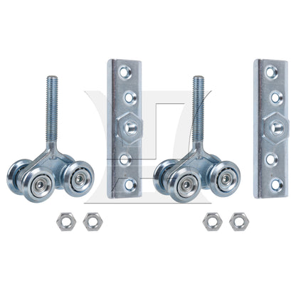 BQLZR  Sliding Roller Hanging Door Rail Trolley Double Wheel H4-3 Silver