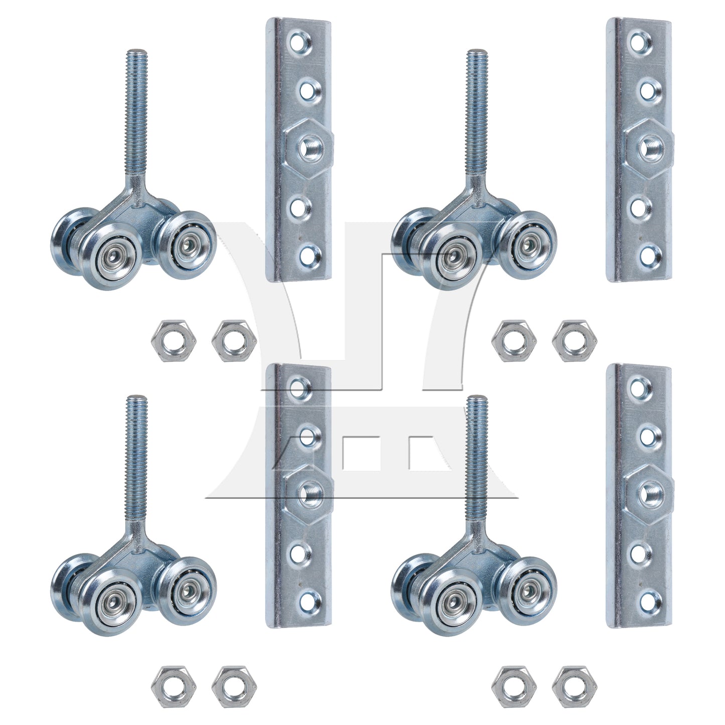 BQLZR  Sliding Roller Hanging Door Rail Trolley Double Wheel H4-3 Silver