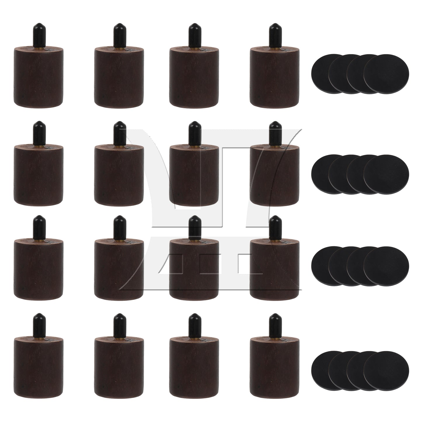 BQLZR  Furniture Sofa Couch Legs Round Wood w/ Brad Hole Tee Nuts M3.5 Screw