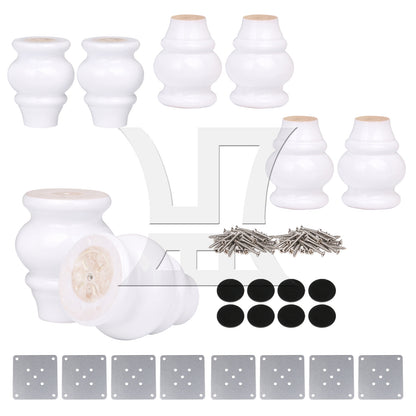 BQLZR  90x65x40mm White Wooden Gourd-shaped Home Furniture TV Cabinet Sofa Legs