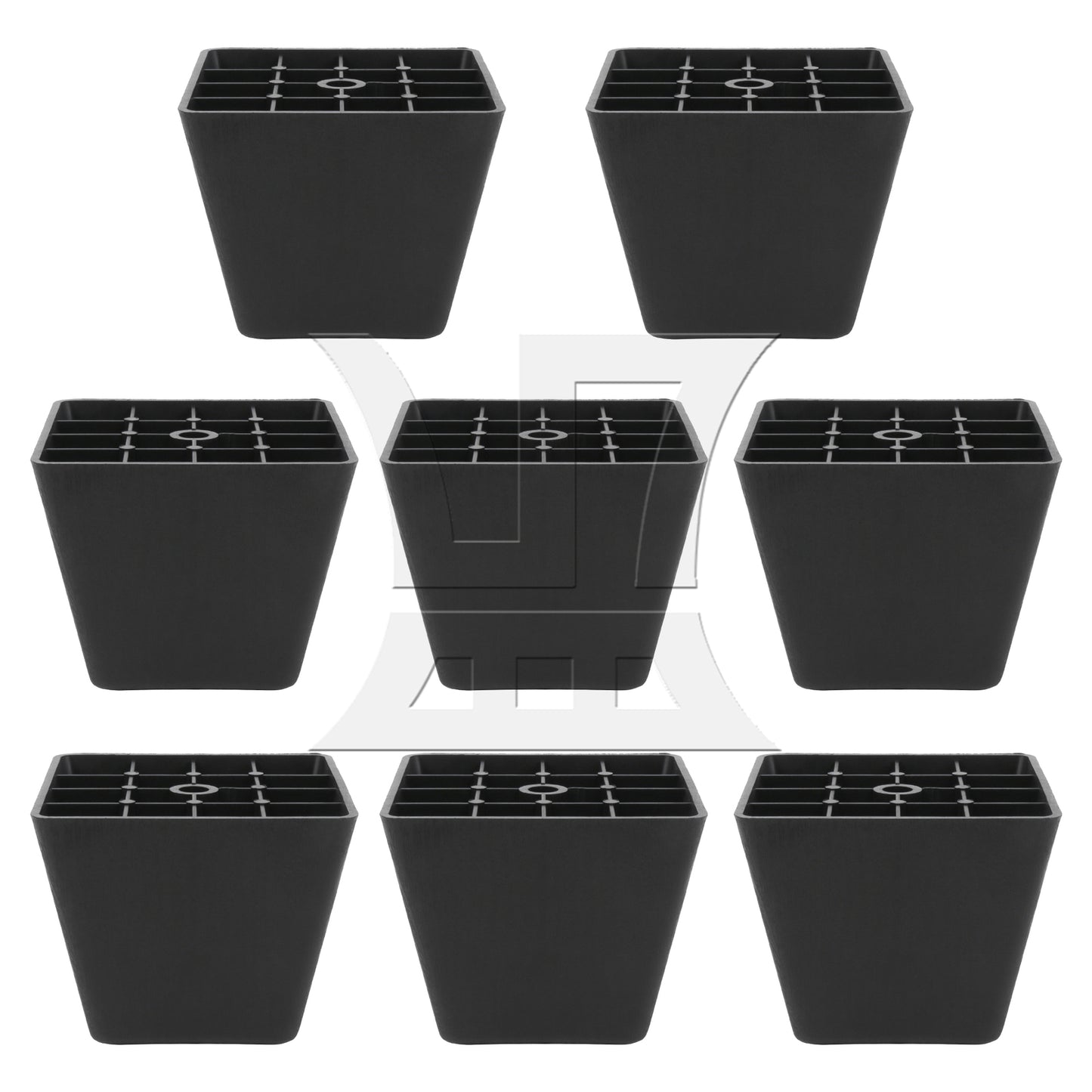 BQLZR Trapezoid Black Plastic Furniture Legs for Sofa 80 x 98 x 65mm BQLZR