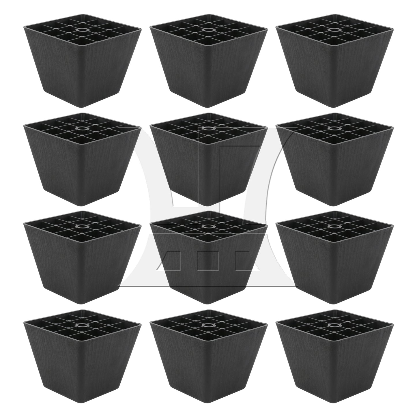 BQLZR Trapezoid Black Plastic Furniture Legs for Sofa 80 x 98 x 65mm BQLZR