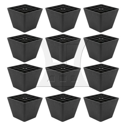 BQLZR Trapezoid Black Plastic Furniture Legs for Sofa 80 x 98 x 65mm BQLZR