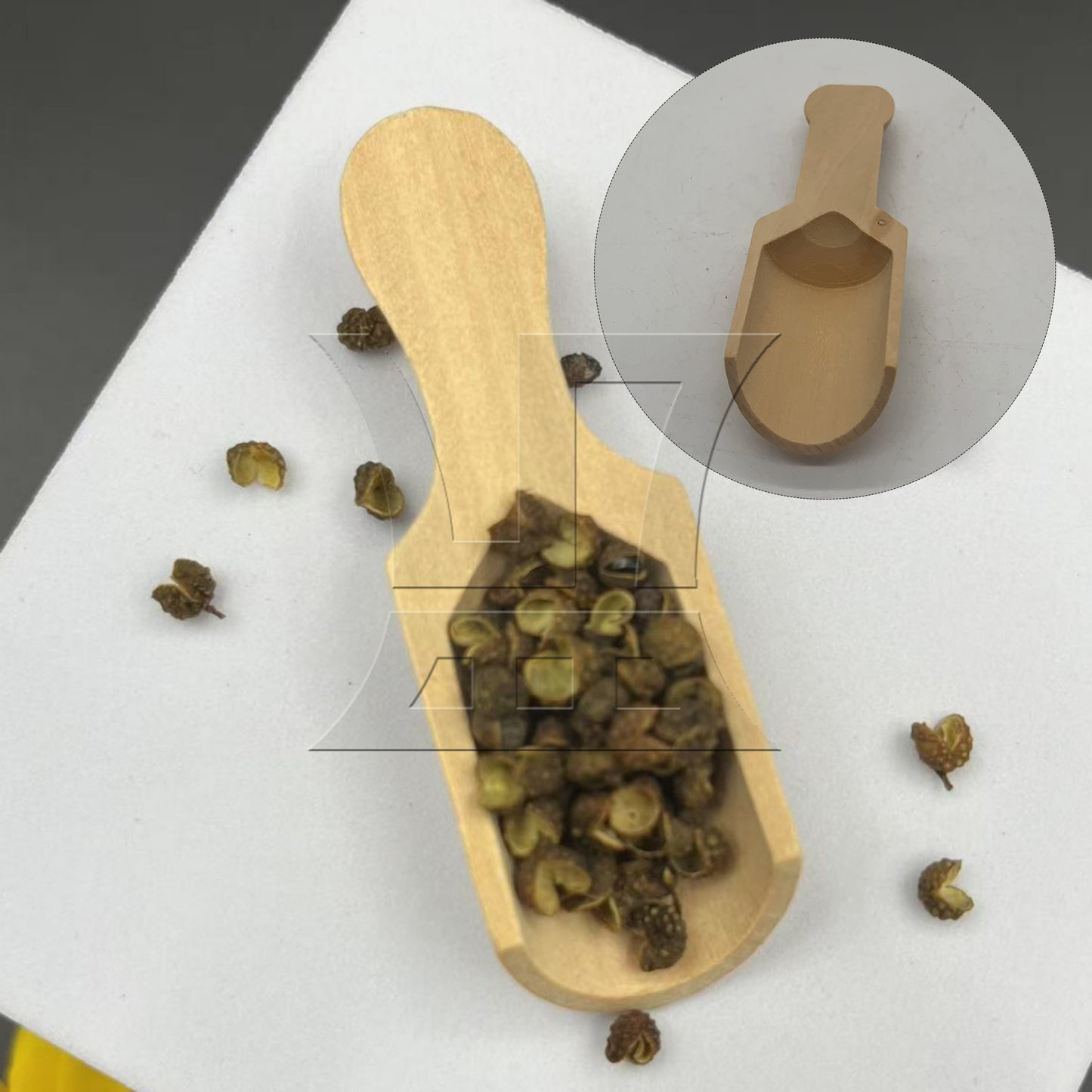 BQLZR 9.5x3.4cm Wood Color Natural Wooden Wood Salt Spoon Spice Spoons