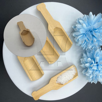 BQLZR 9.5x3.4cm Wood Color Natural Wooden Wood Salt Spoon Spice Spoons