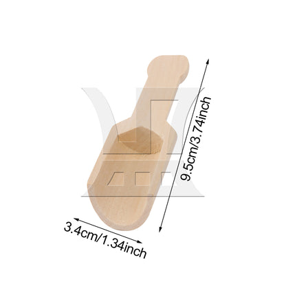 BQLZR 9.5x3.4cm Wood Color Natural Wooden Wood Salt Spoon Spice Spoons