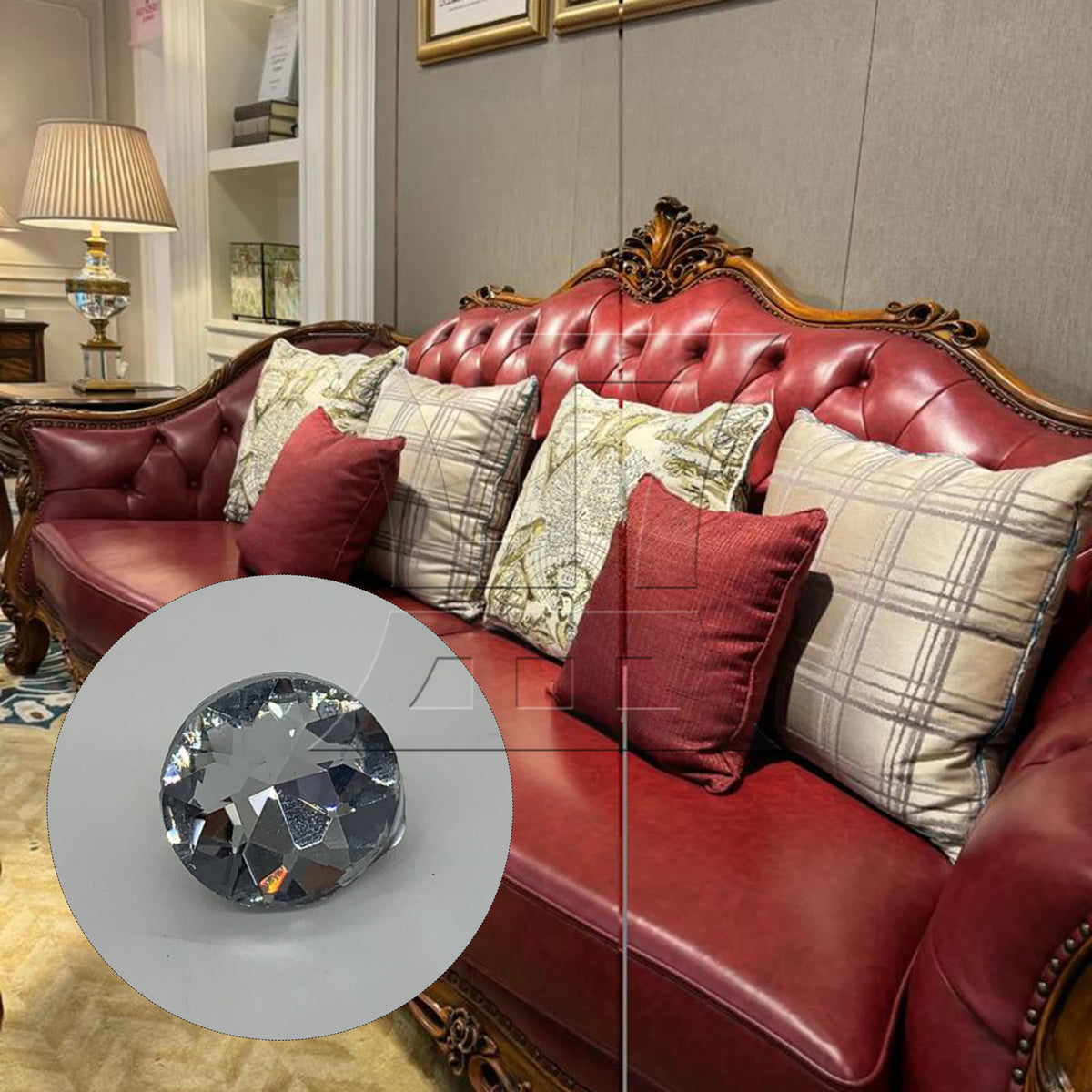 BQLZR 40pcs Diamond Crystal Charm Upholstery Sofa Headboard Sew Buttons 22mm Dia