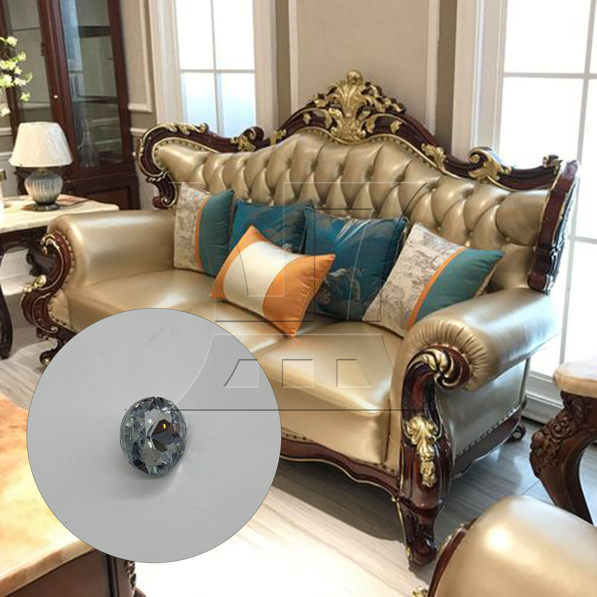 BQLZR 40pcs Diamond Crystal Charm Upholstery Sofa Headboard Sew Buttons 22mm Dia