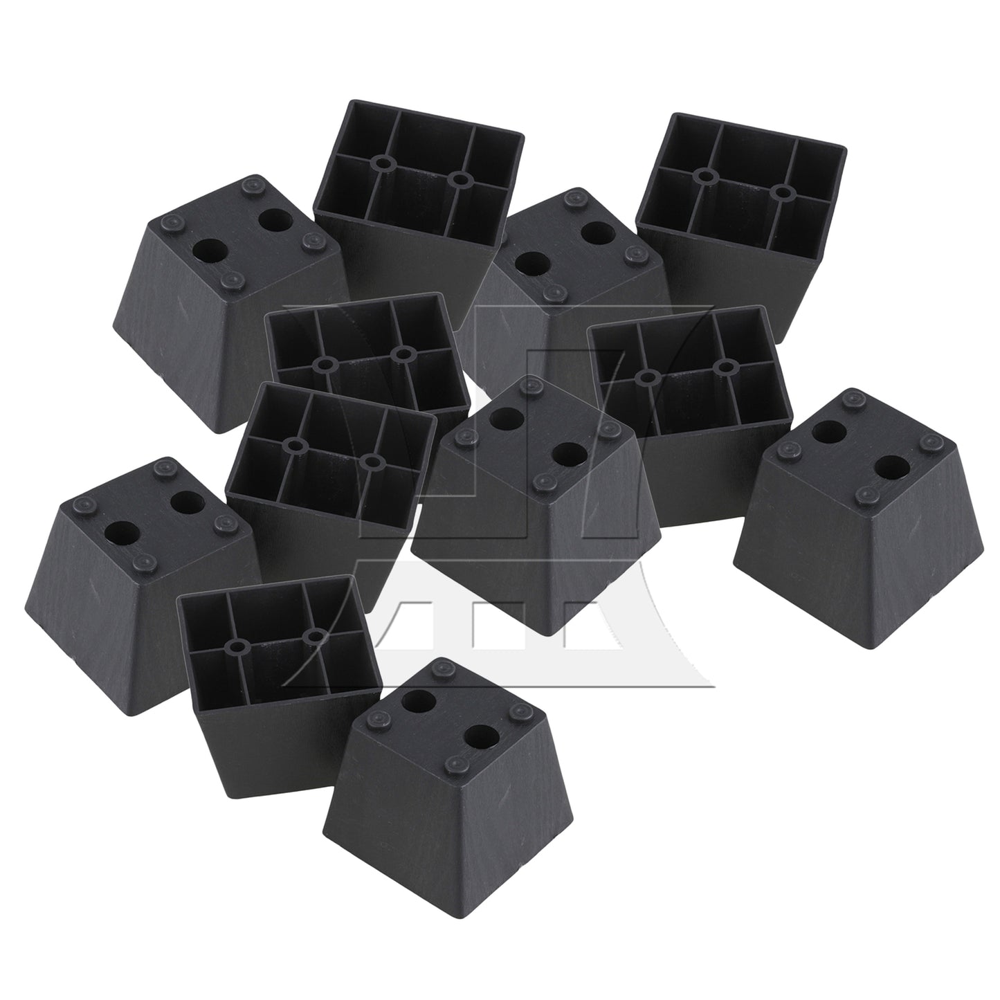 BQLZR Trapezoid Black Plastic Furniture Legs for Sofa 60 x 75 x 55mm BQLZR
