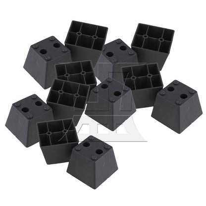 BQLZR Trapezoid Black Plastic Furniture Legs for Sofa 60 x 75 x 55mm BQLZR