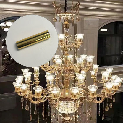 BQLZR Golden Chandelier Candle Light Covers for E14 Lamp Holder 10x2.5cm