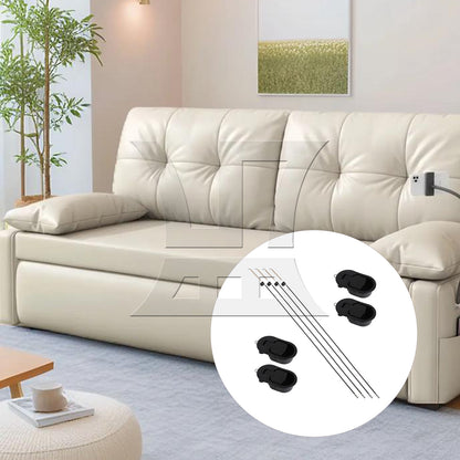 BQLZR Universal Black Metal Pull Recliner Handle with 4 Pieces Cable for Sofa