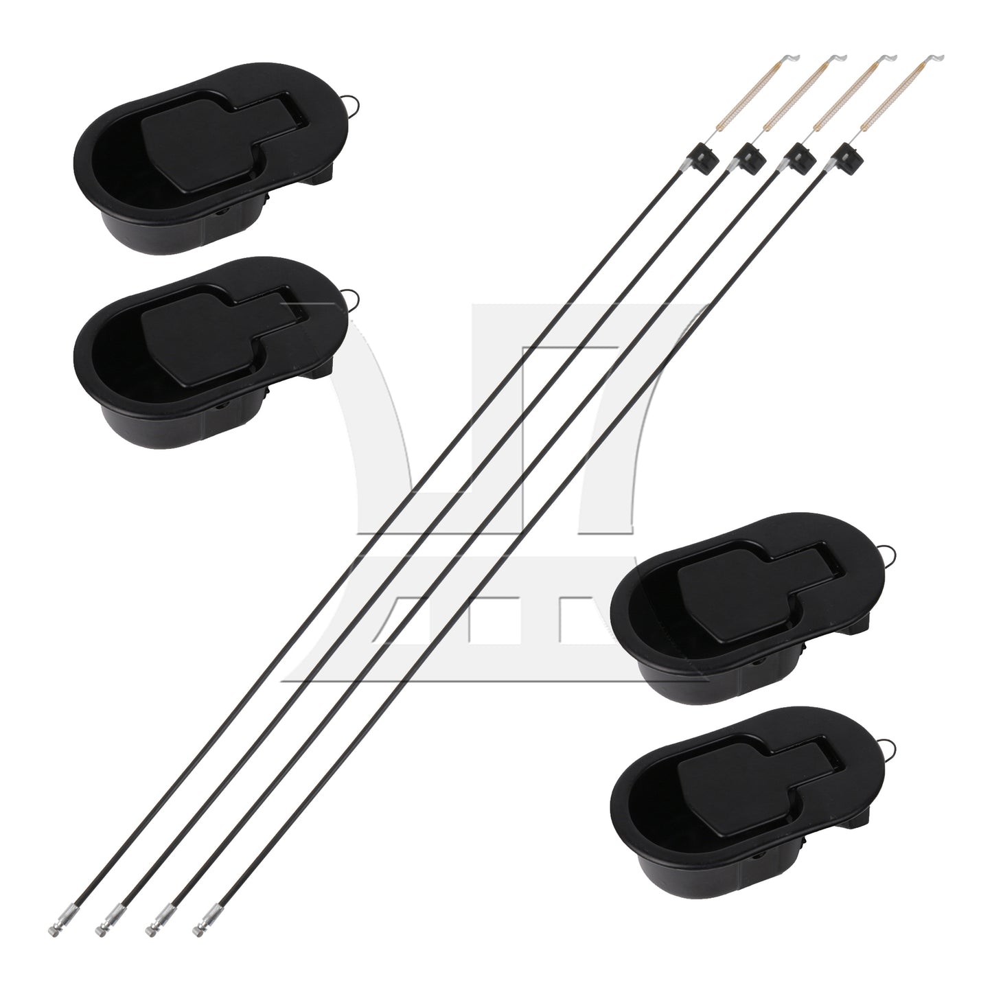 BQLZR Universal Black Metal Pull Recliner Handle with 4 Pieces Cable for Sofa