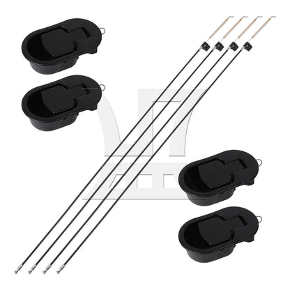 BQLZR Universal Black Metal Pull Recliner Handle with 4 Pieces Cable for Sofa