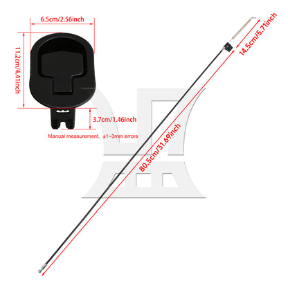BQLZR Universal Black Metal Pull Recliner Handle with 4 Pieces Cable for Sofa