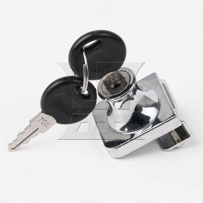 BQLZR Display Cabinet Door Lock 1.38x1.18inch Silver Stainless Steel w/ 4Pcs Key