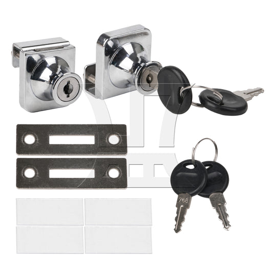 BQLZR Display Cabinet Door Lock 1.38x1.18inch Silver Stainless Steel w/ 4Pcs Key
