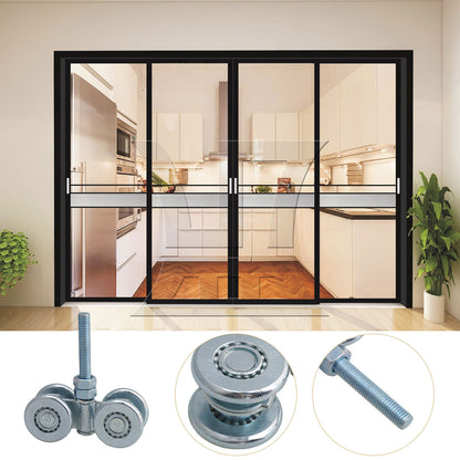 BQLZR Barn Door Rail Trolley Steel Double Wheel Rail Hanging Rollers H3-3