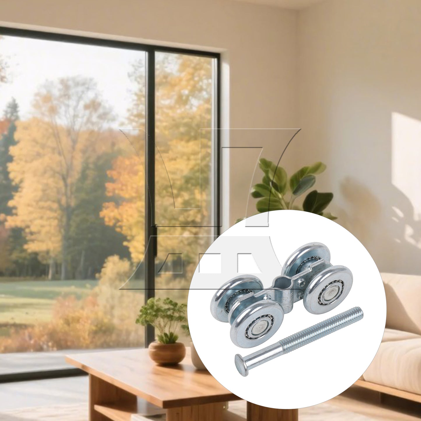 BQLZR Barn Door Rail Trolley Steel Double Wheel Rail Hanging Rollers H3-3