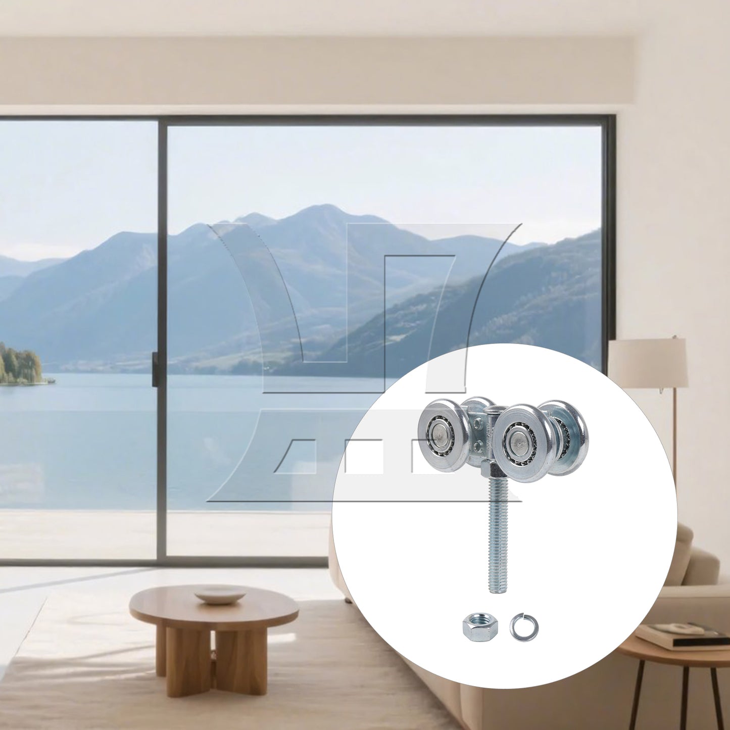 BQLZR Barn Door Rail Trolley Steel Double Wheel Rail Hanging Rollers H3-3