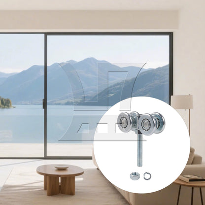 BQLZR Barn Door Rail Trolley Steel Double Wheel Rail Hanging Rollers H3-3