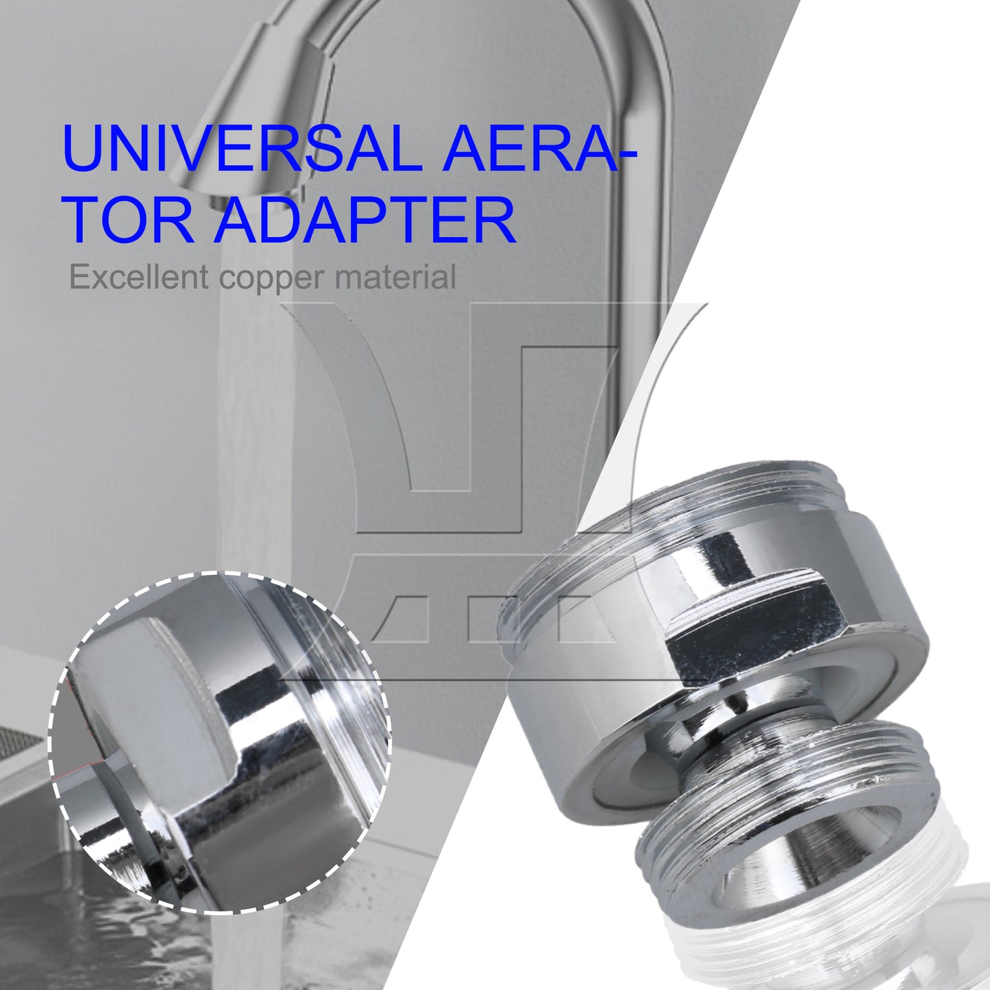 BQLZR Faucet Garden Hose Adapter Kit Sink Swivel Attachments 18 to 22mm Silver