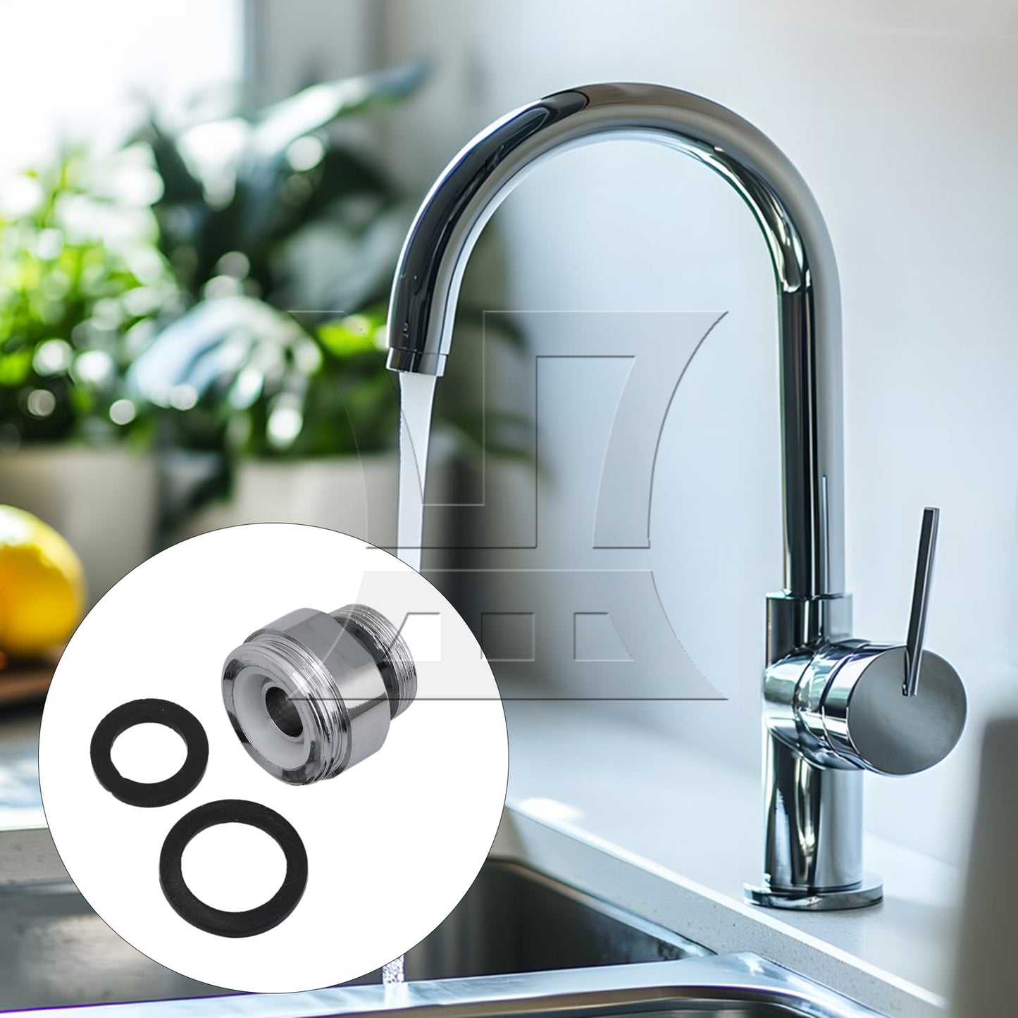 BQLZR Faucet Garden Hose Adapter Kit Sink Swivel Attachments 18 to 22mm Silver