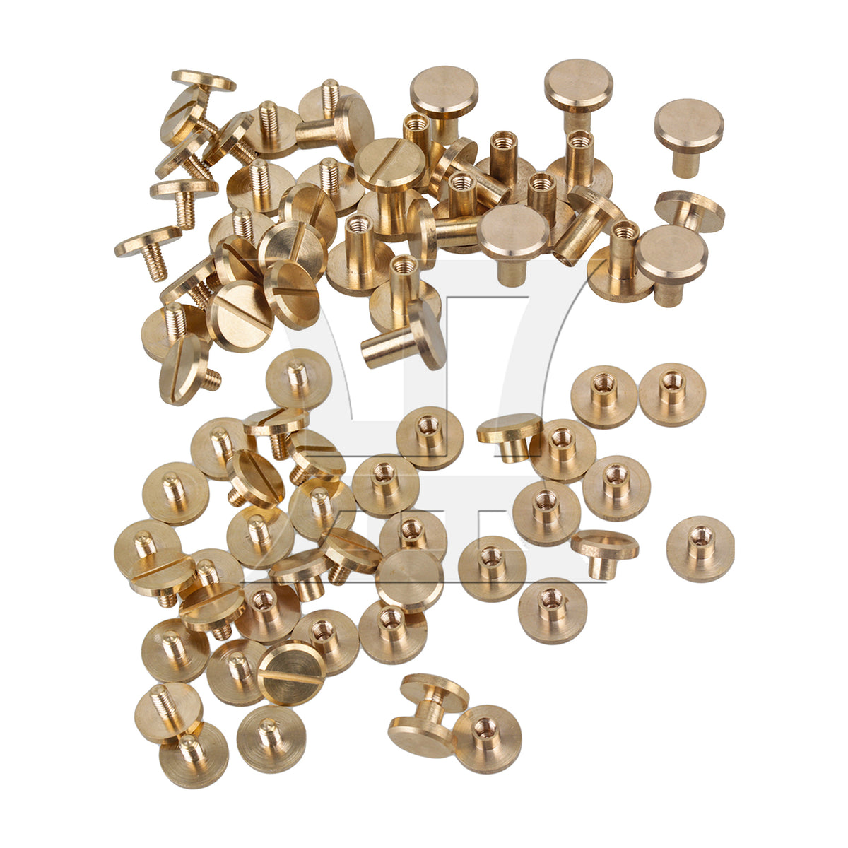 BQLZR 10x4x6mm Flat Binding Screws Posts Brass Scrapbooking Rivets
