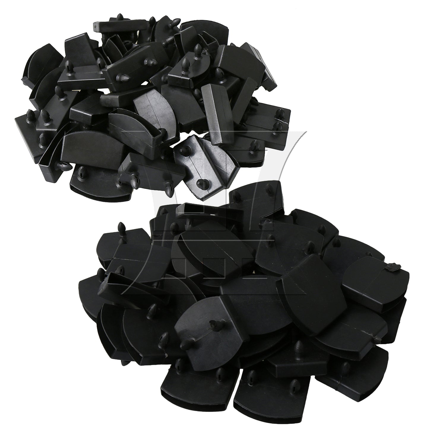 BQLZR 50Pcs Plastic Black Bed Slat Holder 55mm and 4Pcs Wood Chisel Replacement Kit