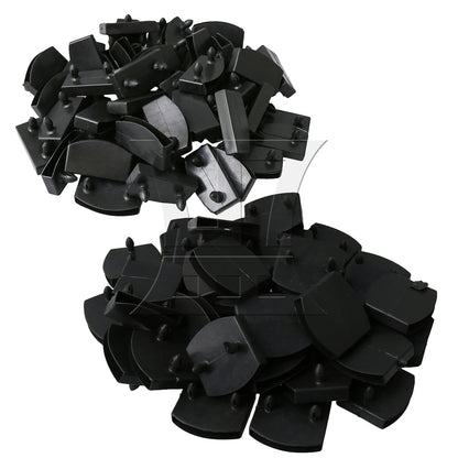 BQLZR 50Pcs Plastic Black Bed Slat Holder 55mm and 4Pcs Wood Chisel Replacement Kit
